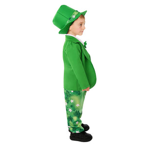 Boys Saint Patricks Day Outift Leprechaun Tops Pants Hat and Bow Knot Full Set for St Paddy Day