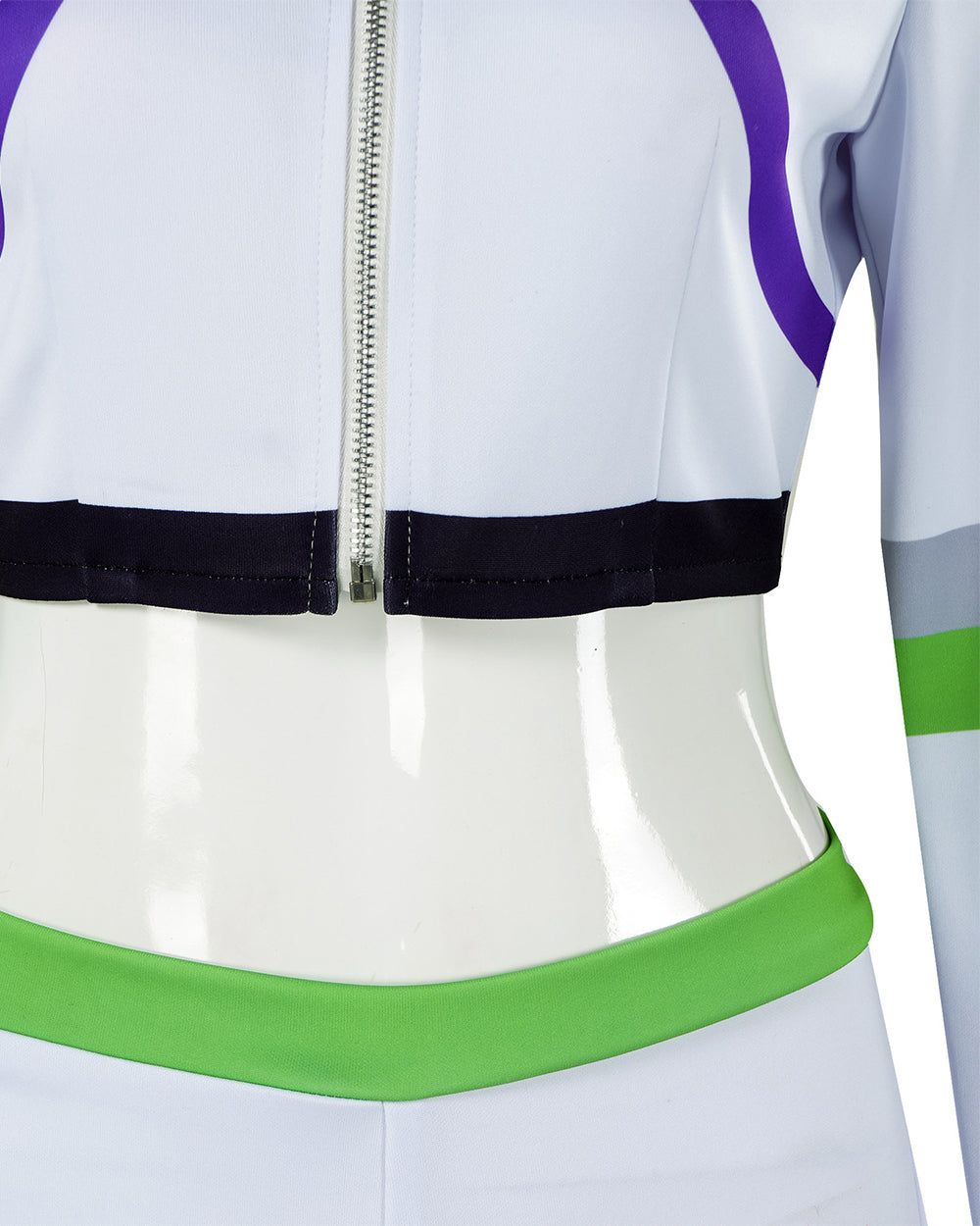 Girls Women Space Ranger Costume Green Cropped Jacket and Flare Pants Set for Halloween Carnival