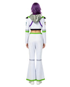 Girls Women Space Ranger Costume Green Cropped Jacket and Flare Pants Set for Halloween Carnival