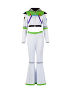 Girls Women Space Ranger Costume Green Cropped Jacket and Flare Pants Set for Halloween Carnival