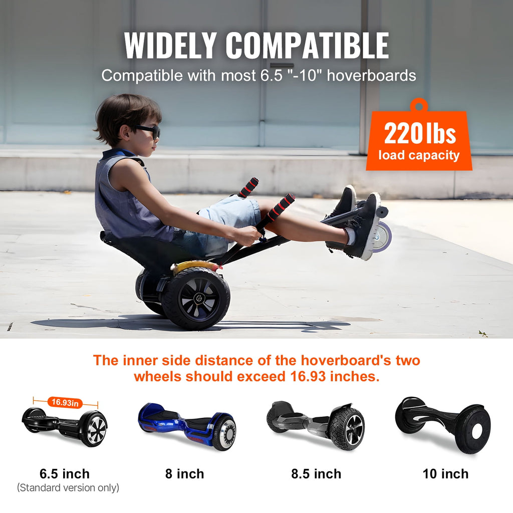 Hoverboard Seat Attachment Compatible with All 6.5" 8" 8.5" 10" Hoverboard Grips Control for Kids & Adults