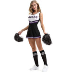 Adult Cheerleader Costume High School Girls Cheerleader Uniforms Cheer Dress Pom Poms Socks