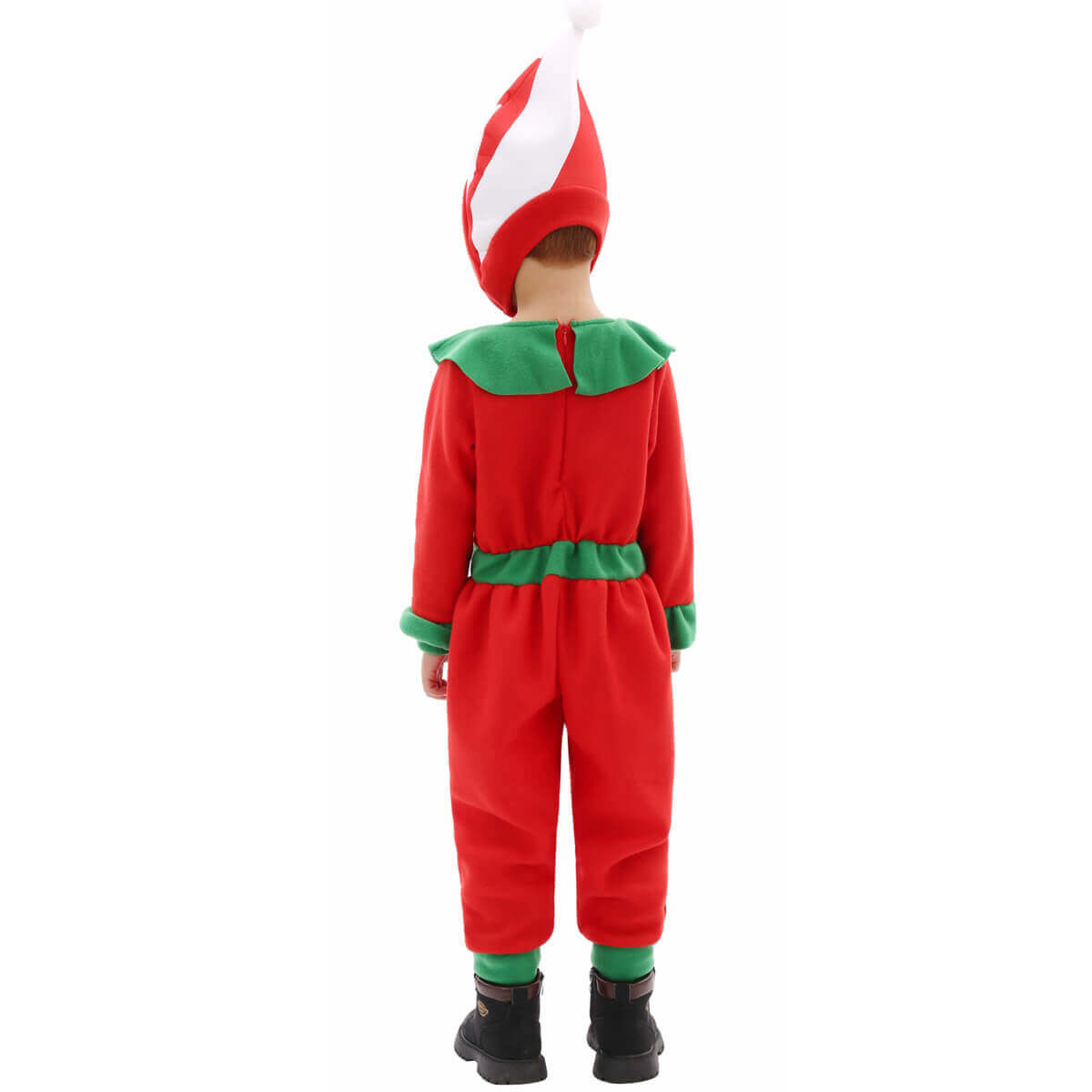 Kids Elf Costume Christmas Elf Outfit Boys Girls Xmas Jumpsuit and Hat 2pcs Elf Suit