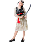 Girl Pirate Outfit Sea Caribbean Cosplay Dress Childrens Pirate Costume