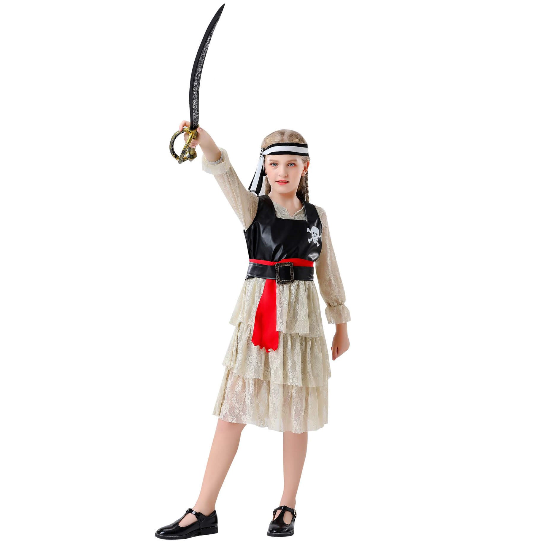 Girl Pirate Outfit Sea Caribbean Cosplay Dress Childrens Pirate Costume