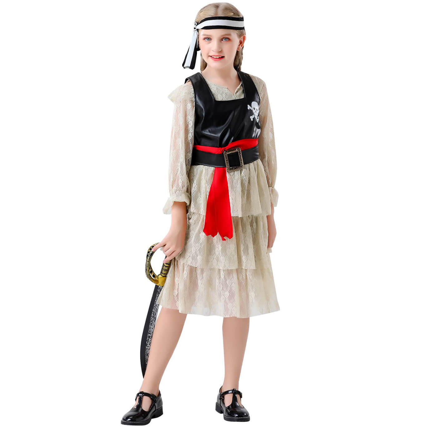 Girl Pirate Outfit Sea Caribbean Cosplay Dress Childrens Pirate Costume