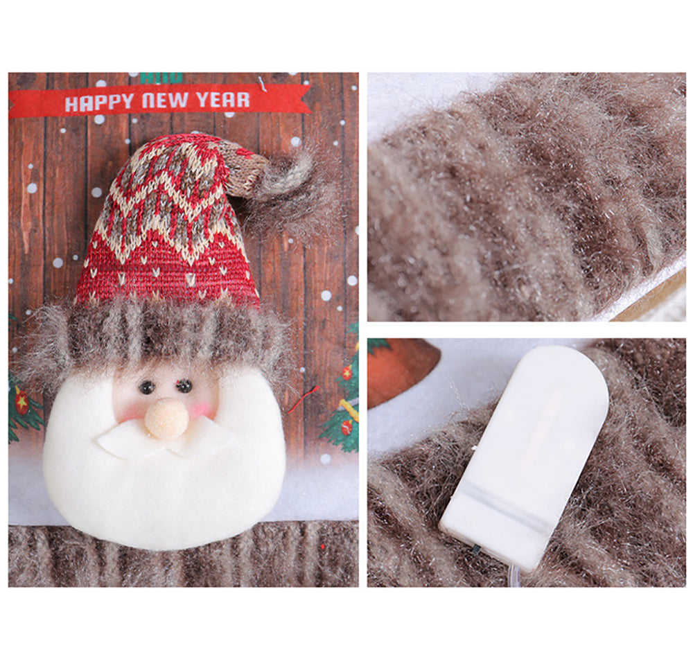 LED Christmas Pillow Covers Soft Plush Pillowcase Lighting Cushion Covers for Living Room