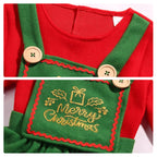 Elf Costume Cute Xmas Dress Hat Socks and Shoes 4pcs Suit Christmas Outfit for Kids Adults