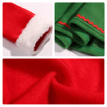 Elf Costume Cute Xmas Dress Hat Socks and Shoes 4pcs Suit Christmas Outfit for Kids Adults