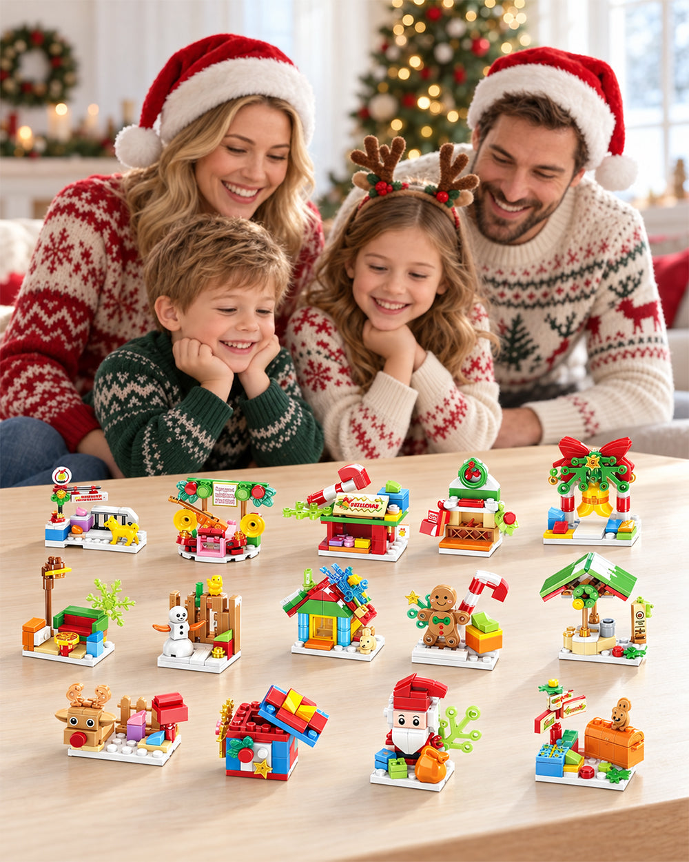 Christmas Advent Calendar with Building Bricks 24 in 1 Santa's Work Shop Countdown for Boys and Girls 6+