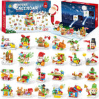 Christmas Advent Calendar with Building Bricks 24 in 1 Santa's Work Shop Countdown for Boys and Girls 6+
