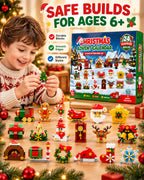 Toy Advent Calendar 2026 24-Day Christmas Countdown with Mini Building Brick Refrigerator Magnets for Kids