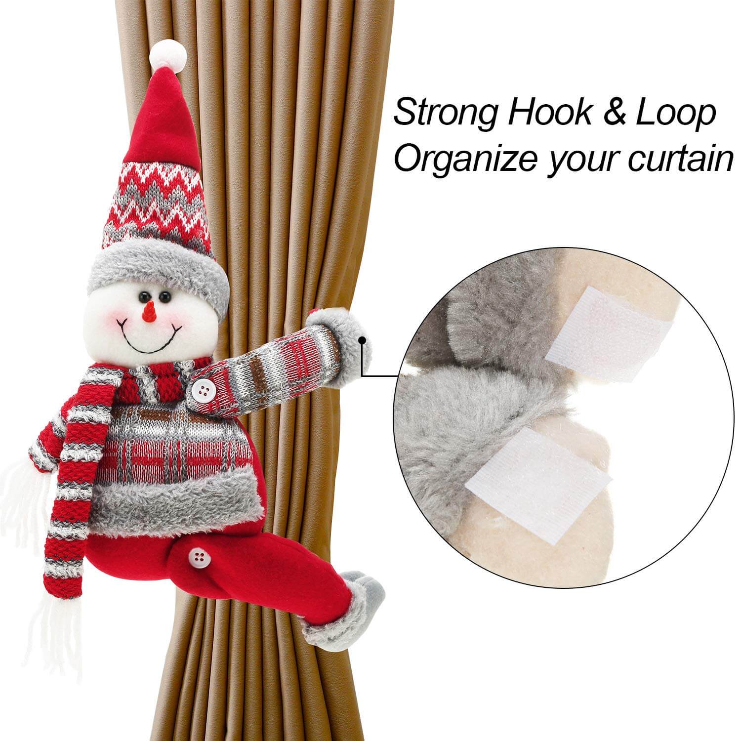 Christmas Curtain Tiebacks Holiday Curtain Buckle for Christmas Room Decoration