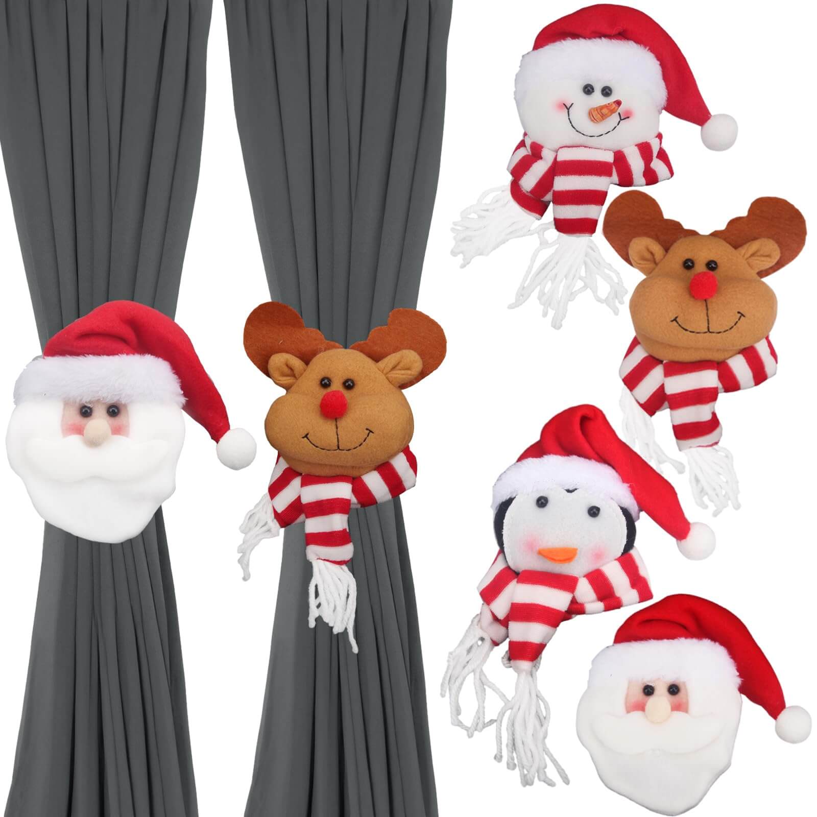 Christmas Curtain Tiebacks Holiday Curtain Buckle for Christmas Room Decoration