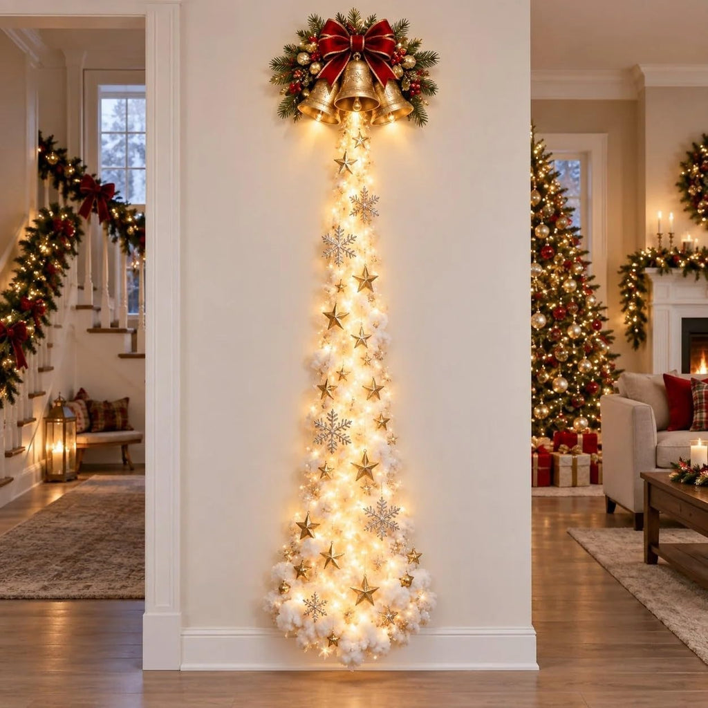 Christmas Lights 3D Magic Snowman Wall Sconce with Cascading Fairy Lights Hanging Holiday Decor for Living Room