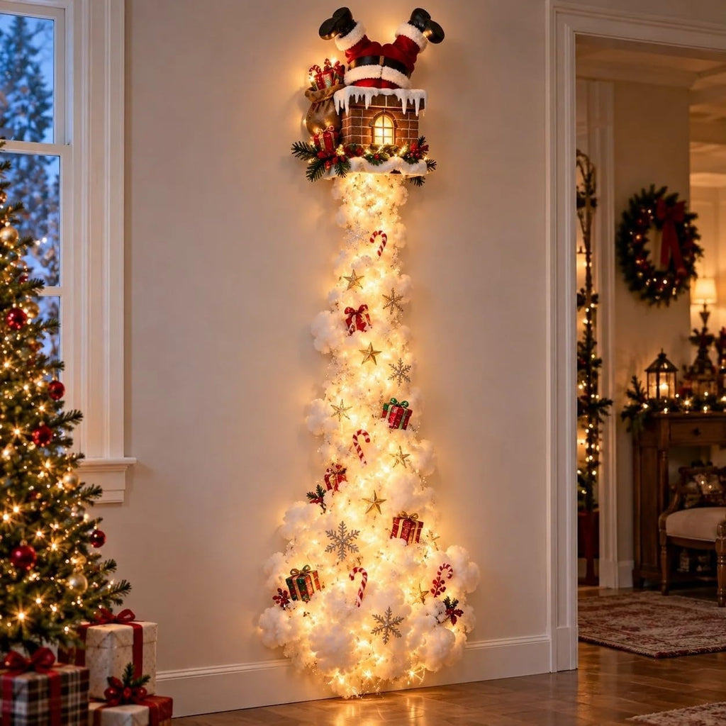 Christmas Lights 3D Magic Snowman Wall Sconce with Cascading Fairy Lights Hanging Holiday Decor for Living Room