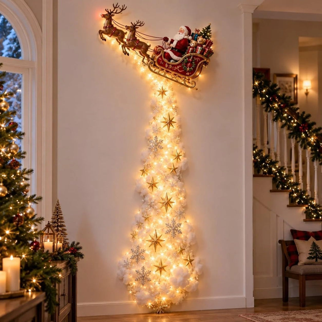 Christmas Lights 3D Magic Snowman Wall Sconce with Cascading Fairy Lights Hanging Holiday Decor for Living Room