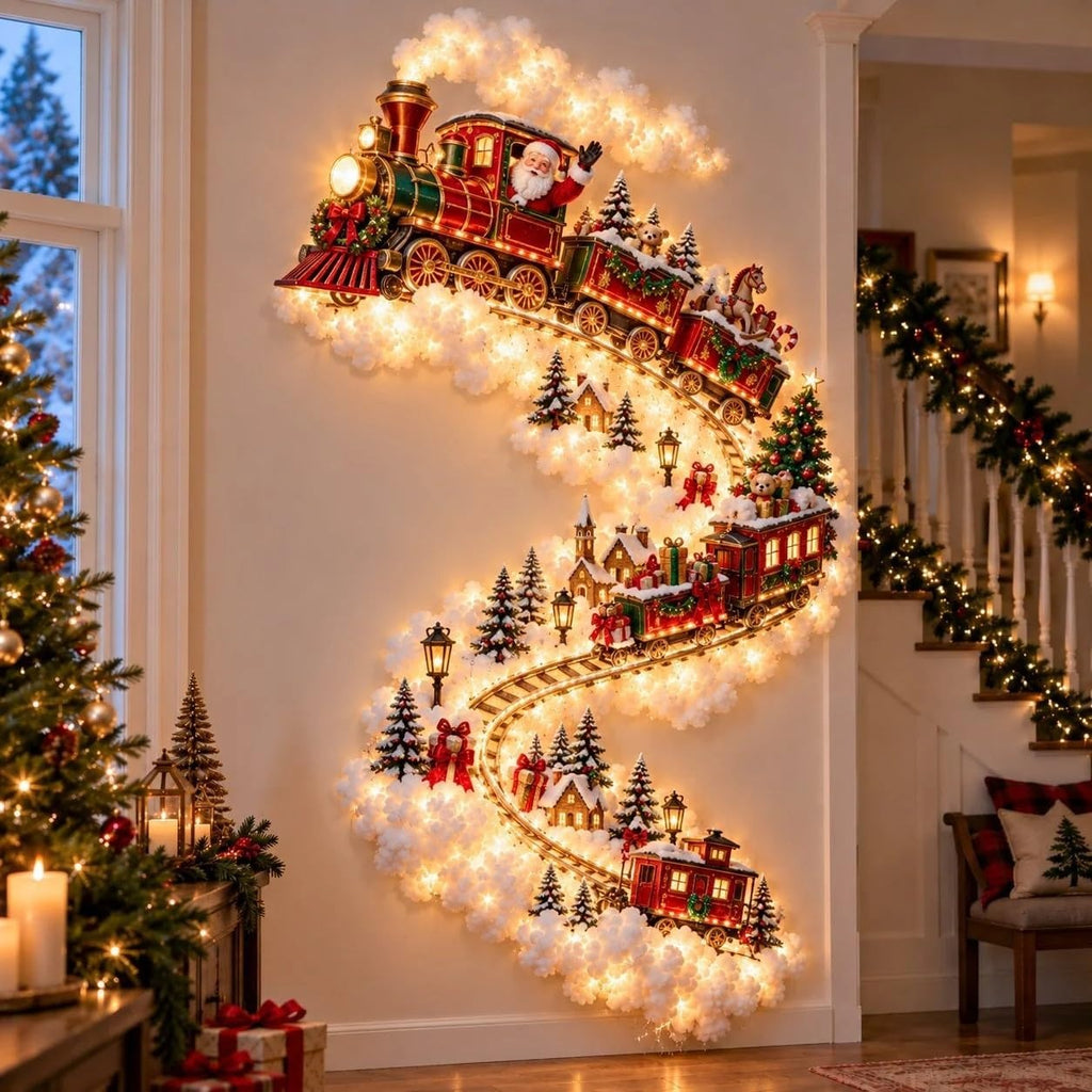 Christmas Lights 3D Magic Snowman Wall Sconce with Cascading Fairy Lights Hanging Holiday Decor for Living Room