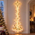 Christmas Lights 3D Magic Snowman Wall Sconce with Cascading Fairy Lights Hanging Holiday Decor for Living Room