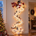 Christmas Lights 3D Magic Snowman Wall Sconce with Cascading Fairy Lights Hanging Holiday Decor for Living Room