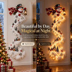 Christmas Lights 3D Magic Snowman Wall Sconce with Cascading Fairy Lights Hanging Holiday Decor for Living Room