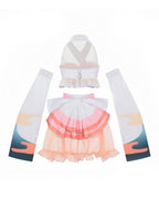 Kaguya Stage Performance Outfit Pink Backless Tops with Skirt and Flowing Detached Sleeves