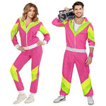 Couples Disco Outfit Adult 70s Hip Hop Street Style Jacket and Pants Women Men Halloween Party Costume