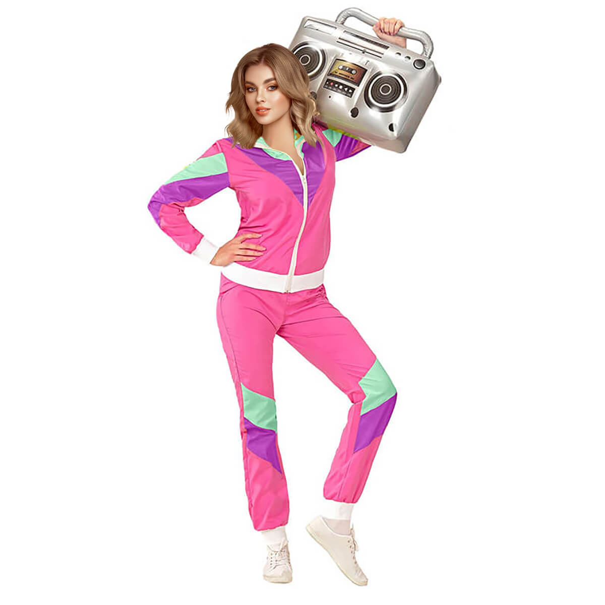 Couples Disco Outfit Adult 70s Hip Hop Street Style Jacket and Pants Women Men Halloween Party Costume