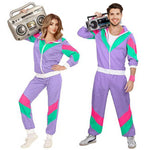 Couples Disco Outfit Adult 70s Hip Hop Street Style Jacket and Pants Women Men Halloween Party Costume