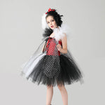 Kids Spots Tutu Dress with Headband for Girls Halloween Cosplay