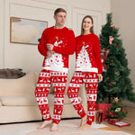 Matching Family Christmas Pajamas Red Festive Loungewear Causal Tops and Pants