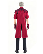 Men's Demon Hunter Costume Red Long Trench Coat with Vest Pant and Gloves for Hero Cosplay Events