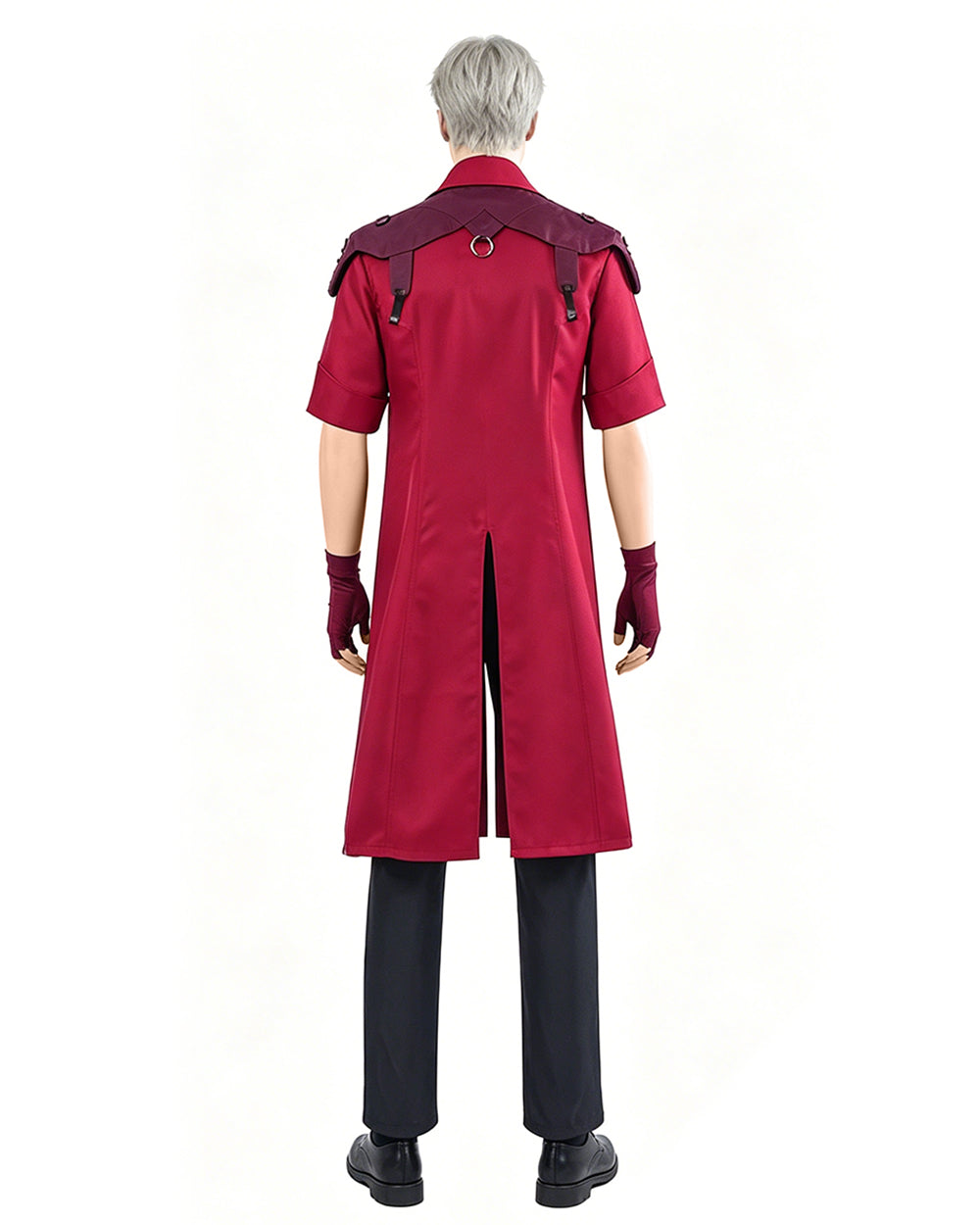 Men's Demon Hunter Costume Red Long Trench Coat with Vest Pant and Gloves for Hero Cosplay Events