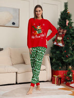 Family Christmas Pajamas Red Tops Pants Xmas Jammies for Kids Adults