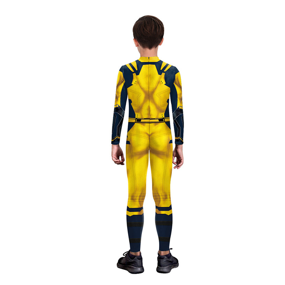 Kids James Howlett Costume Deady Pool Logan Cosplay Outfit Superhero Battle Suit for Children