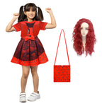 Kids Princess Red Costume T-shirt Shirts and Bag Halloween Cosplay Outfit