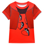 Kids Princess Red Costume T-shirt Shirts and Bag Halloween Cosplay Outfit