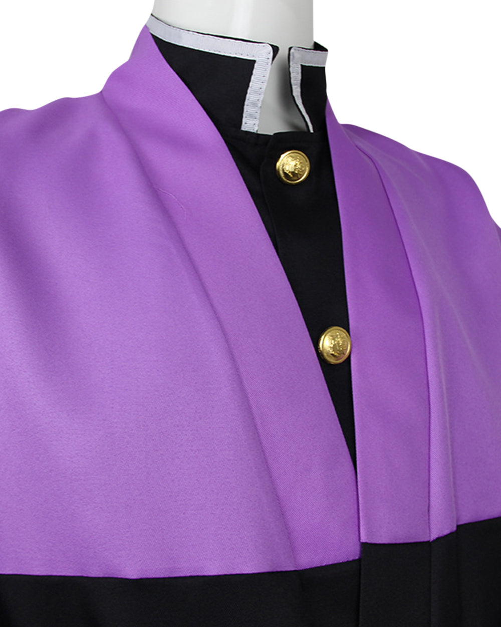 Mens Demon Hunter Costume Japanese Slayer Purple Sleeveless Kimono and Black Uniform Suit for Halloween Cosplay