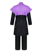 Mens Demon Hunter Costume Japanese Slayer Purple Sleeveless Kimono and Black Uniform Suit for Halloween Cosplay