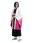 Adult Slayer Leader Costume Japanese White to Pink Gradient Kimono Robe Set for Anime Expo