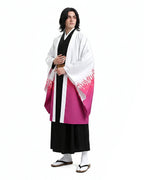 Adult Slayer Leader Costume Japanese White to Pink Gradient Kimono Robe Set for Anime Expo