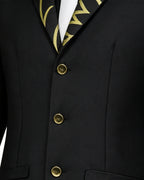 Mens Demon King Costume Black Jacket Pants Shirt and Hat Suit for Dress-up Party