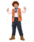 Wonderland Boy Luis Outfit Orange Vest and Blue Neckerchief Costume Set for Kids Halloween Party Cosplay