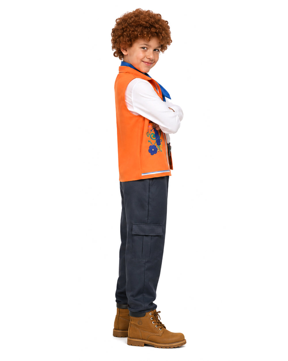Wonderland Boy Luis Outfit Orange Vest and Blue Neckerchief Costume Set for Kids Halloween Party Cosplay