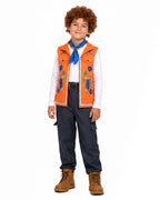 Wonderland Boy Luis Outfit Orange Vest and Blue Neckerchief Costume Set for Kids Halloween Party Cosplay