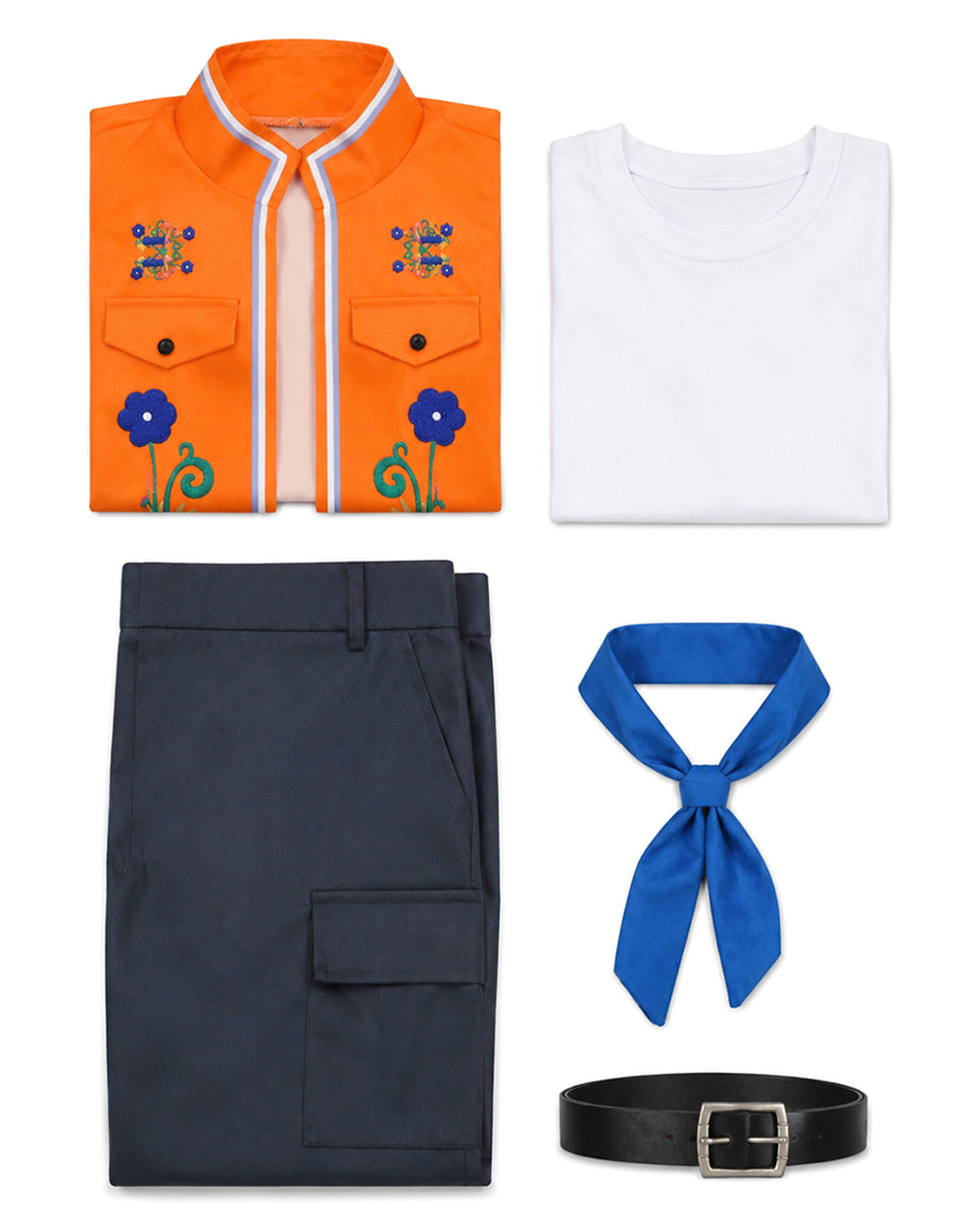 Wonderland Boy Luis Outfit Orange Vest and Blue Neckerchief Costume Set for Kids Halloween Party Cosplay