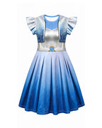 Girls Wonderland Red Princess Costume 3D Print Pink Princess Chloe Dress and Bag for Dress-up Party