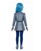 Wonderland Princess Chloe Costume Blue PU Leather Jacket Skirt Shirt with Leggings and Gloves 5pcs Outfit for Cosplay Party