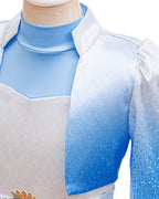Kids Descendent Chloe Costume Movie 5 Blue Princess Jacket Dress and Leggings for Halloween Carnival