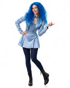 Princess Chloe Dress Royal Blue Satin 3-Piece Set Jacket Inner Top Pleated Skirt and Underskirt for Theme Party